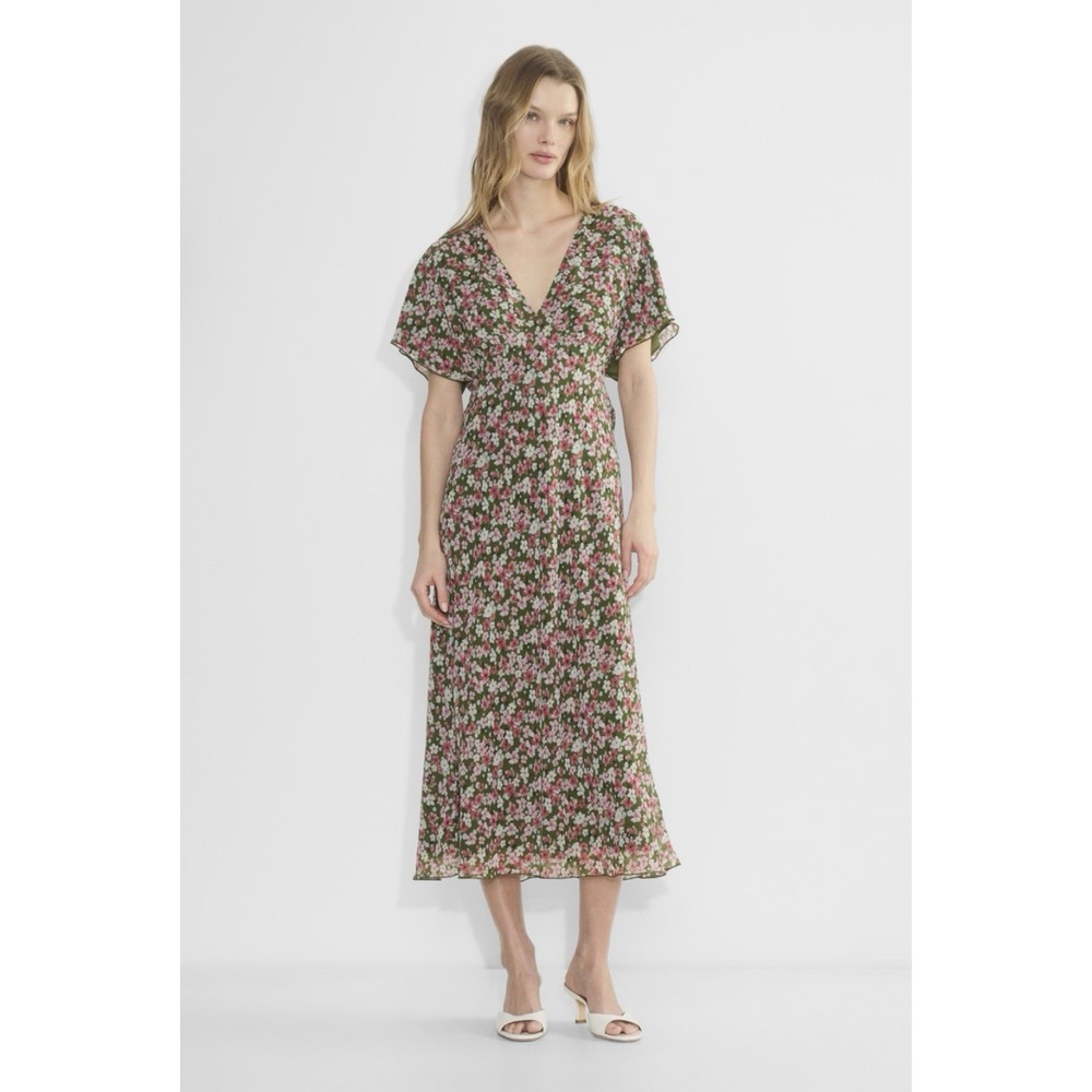 Aritzia Wilfred Terrace Maxi Dress Women's XL Floral Lined Romantic Resort Sun